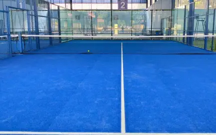 A blue padel court