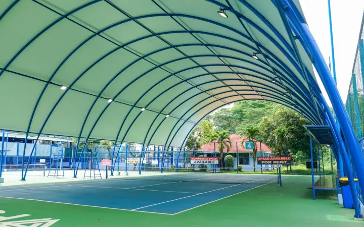 Arched canopy court